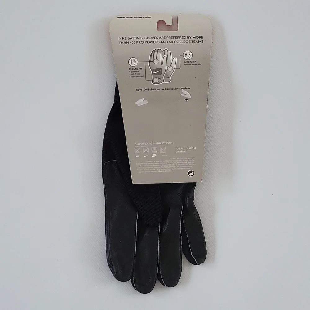 Nike Keystone II Glove Adult Medium Single Right Hand Black Batting Glove